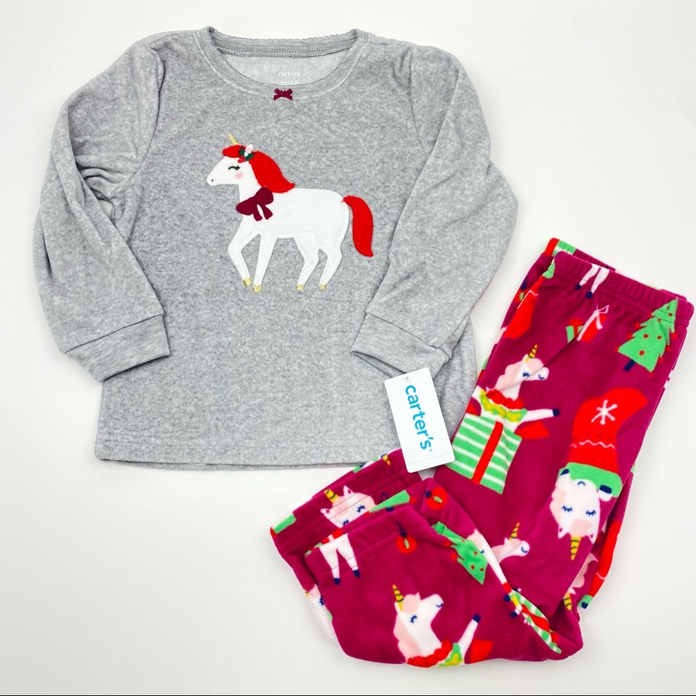 Carter’s Toddler Girls Unicorn Fleece Pajamas NWT - Picture 3 of 9